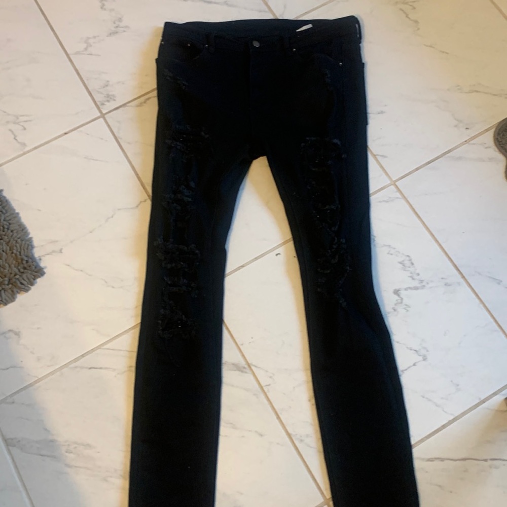 MNML Ripped Rhinestone Denim 33